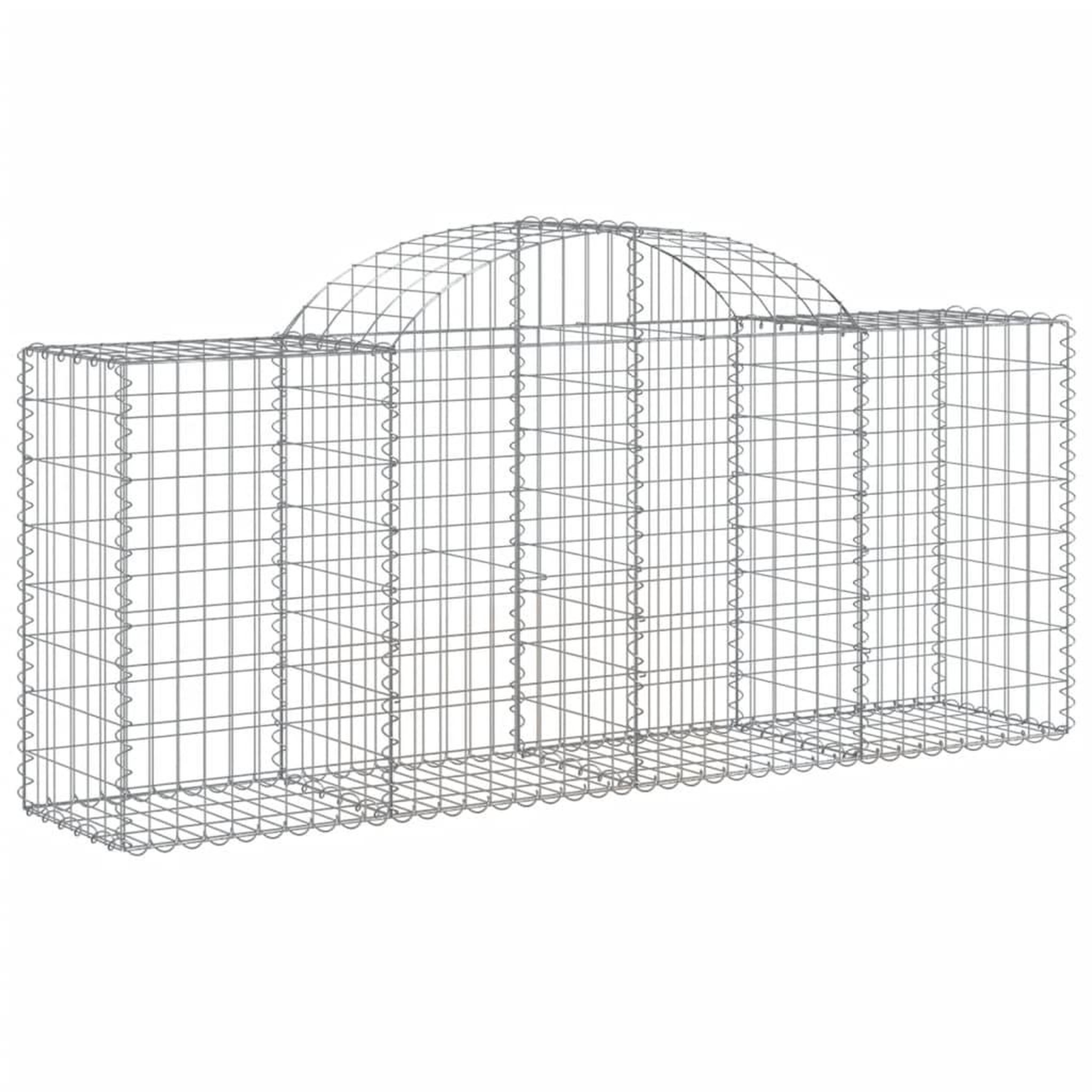Voir la diapositive 3 : VIDAXL Paniers a gabions arques 4 pcs 200x50x80/100 cm Fer galvanise