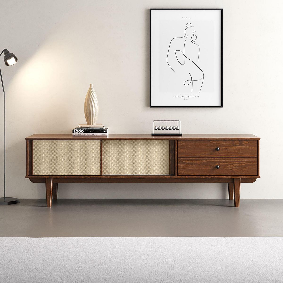 IDIMEX Meuble TV SIMONA L 175 cm en bois massif