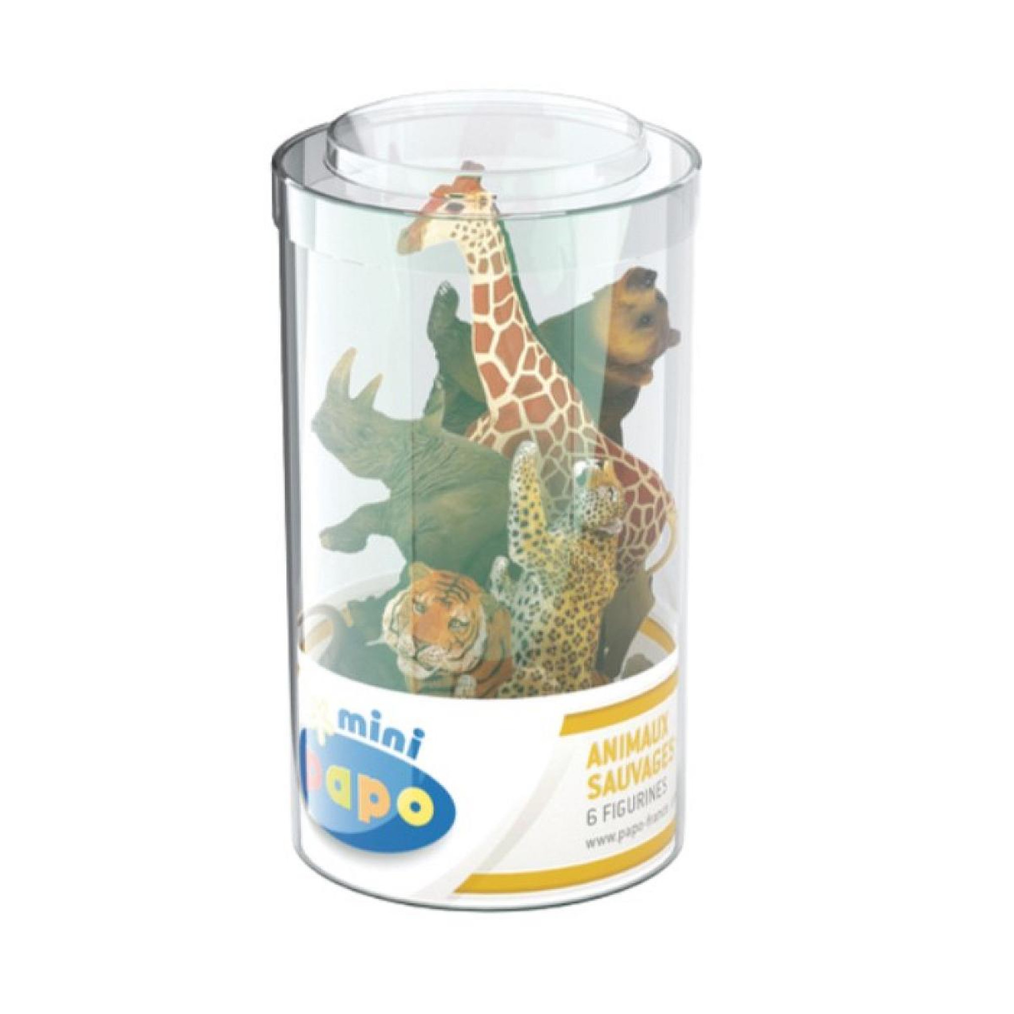 Papo 33021 Mini plus tube de 6 figurines animaux Sauvages