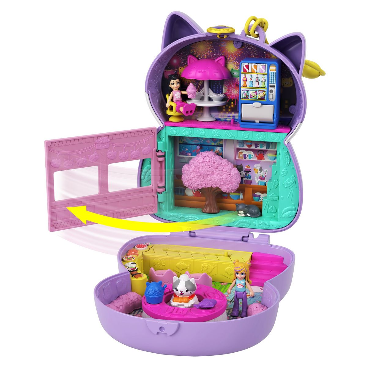 POLLY POCKET Mini poupée Polly Pocket - Coffret chat restaurant
