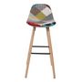 Voir la diapositive 2 : TOILINUX 2 Tabourets de bar scandinaves patchwork Riga - H. 92 cm - Beige