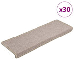 VIDAXL Tapis d'escalier 30 pcs 65x21x4 cm Taupe