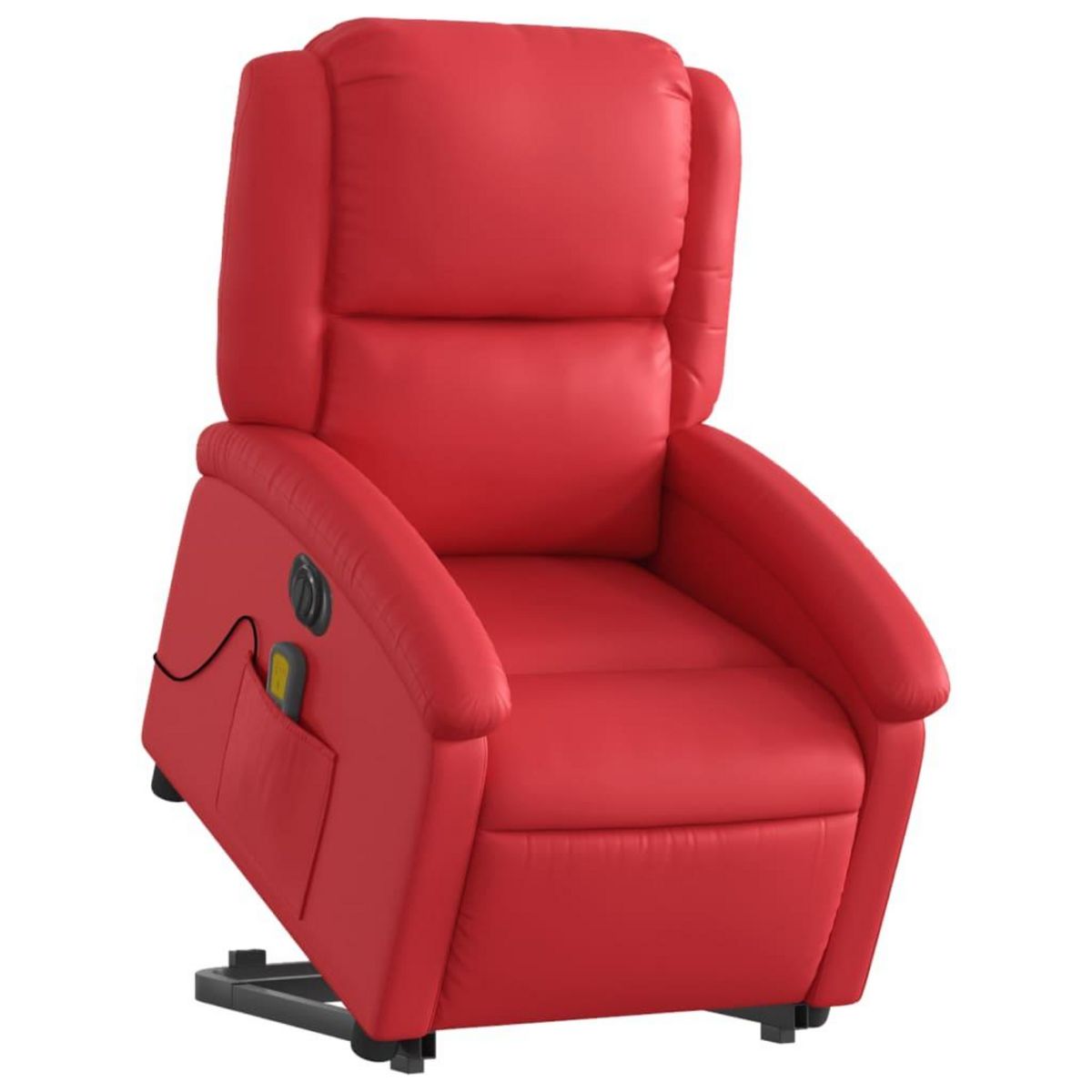 VIDAXL Fauteuil inclinable de massage electrique rouge similicuir