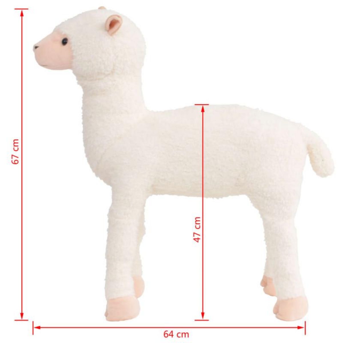 VIDAXL Jouet en peluche Alpaga Blanc XXL