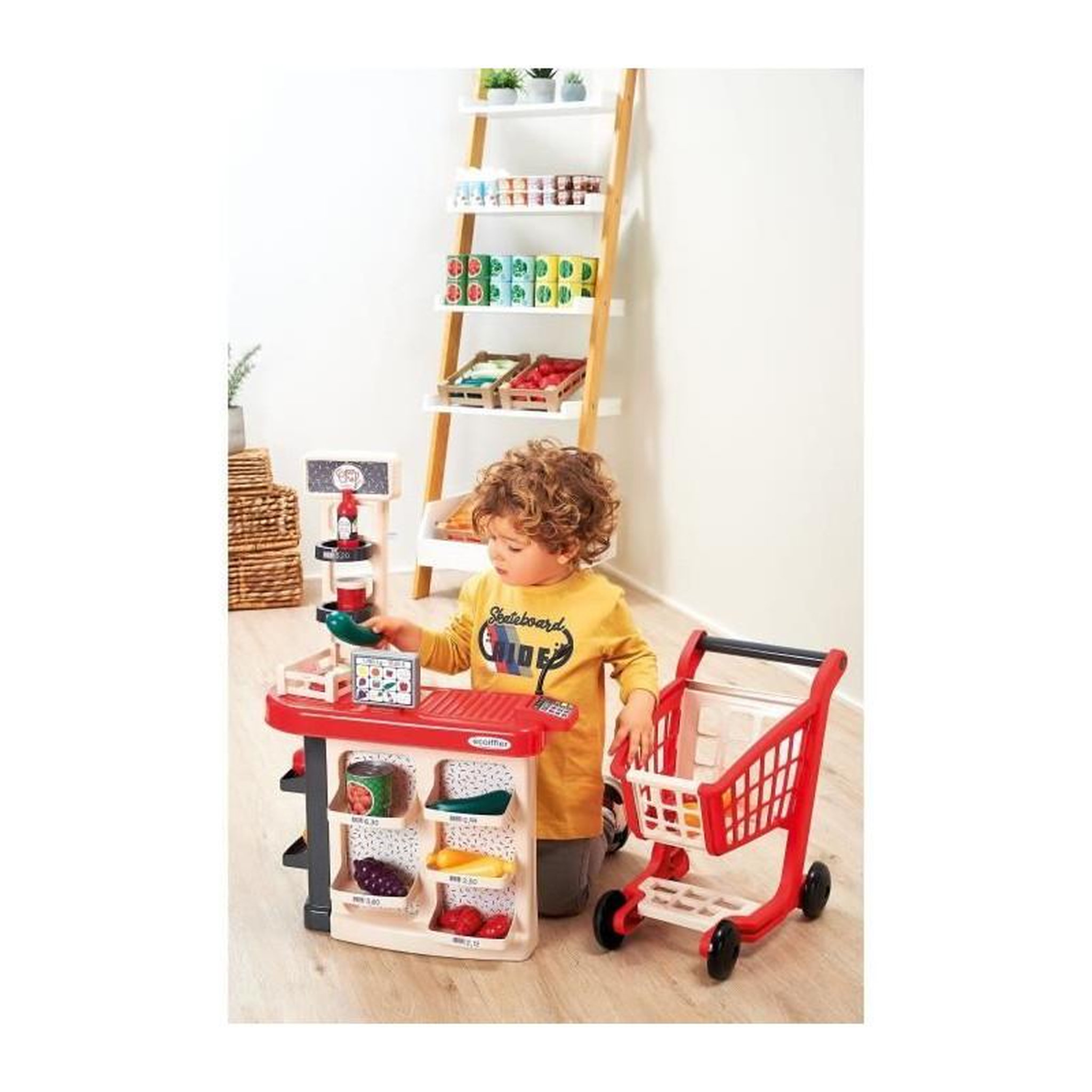 Voir la diapositive 6 : Ecoiffier Sortie de caisse + chariot - ECOIFFIER - 1676 - Un vrai petit magasin