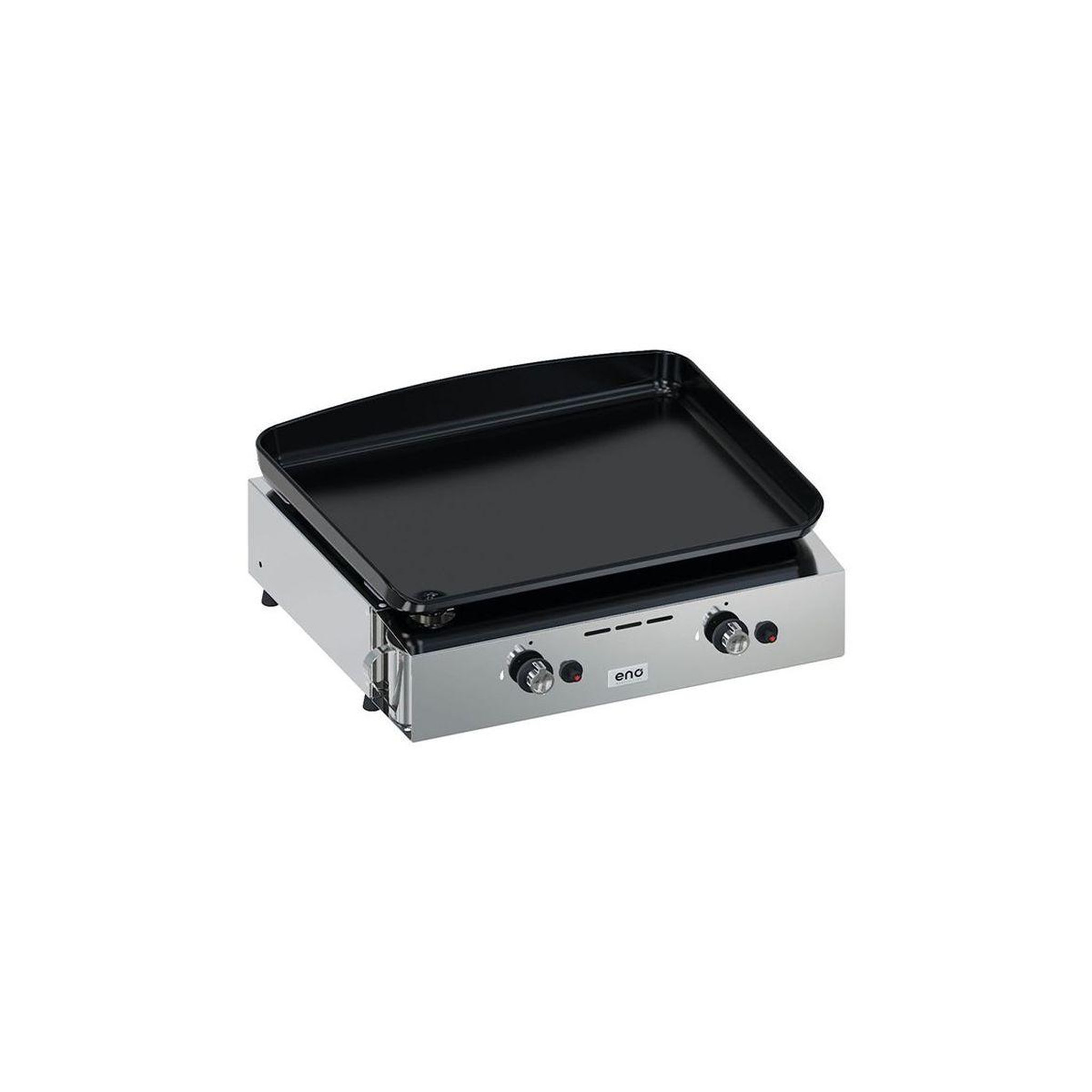 Voir la diapositive 1 : Eno Plancha gaz Initial 50 Inox 2 brûleurs à poser, 47x36 cm