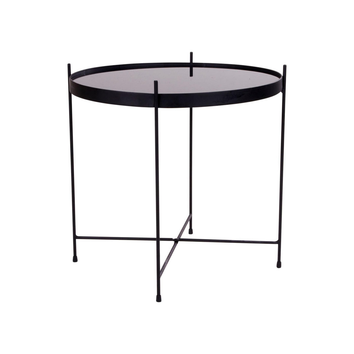LISA DESIGN Glina - table basse ronde - métal et verre - 48 cm