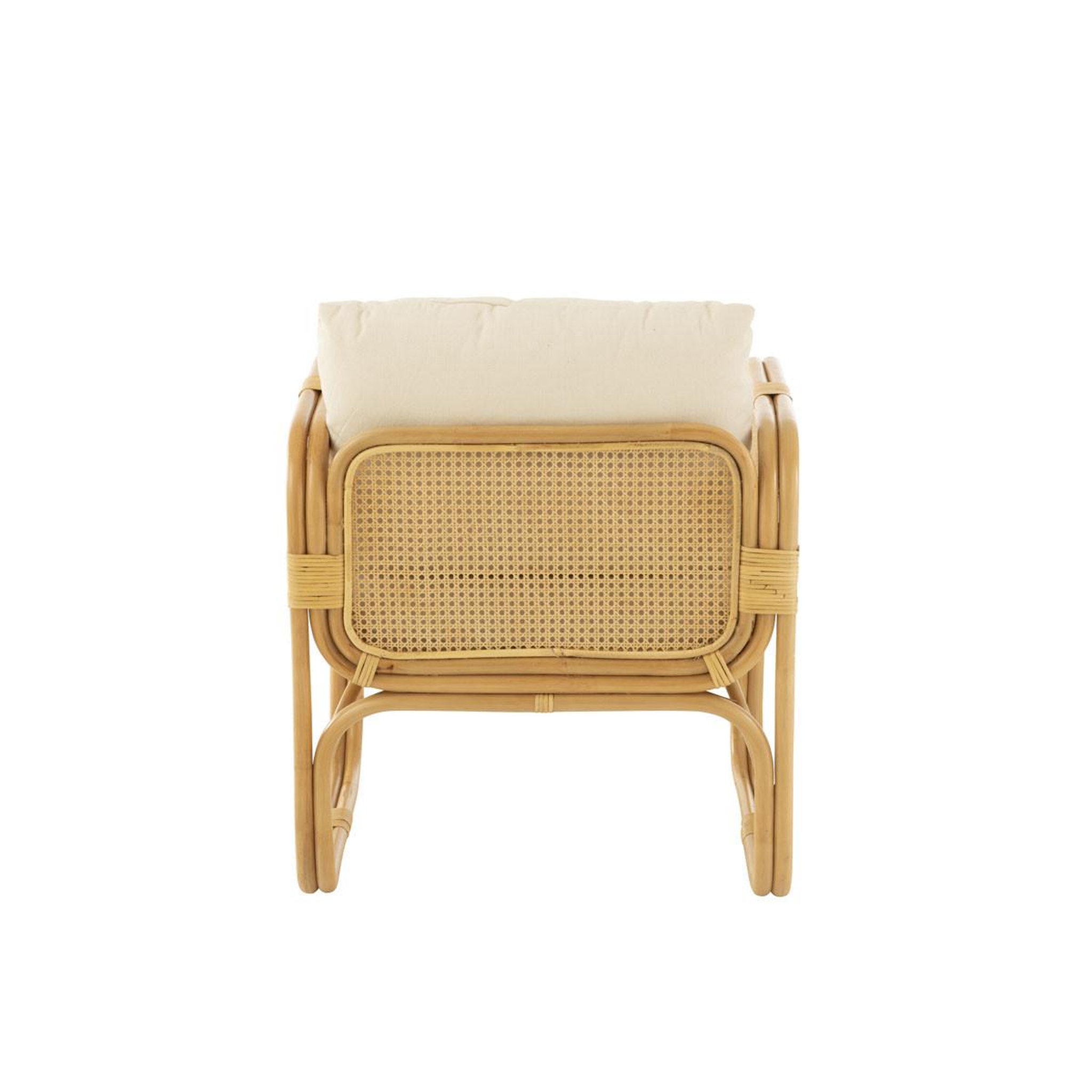 Voir la diapositive 4 : J-LINE Fauteuil en rotin & coussin  joey  67cm naturel