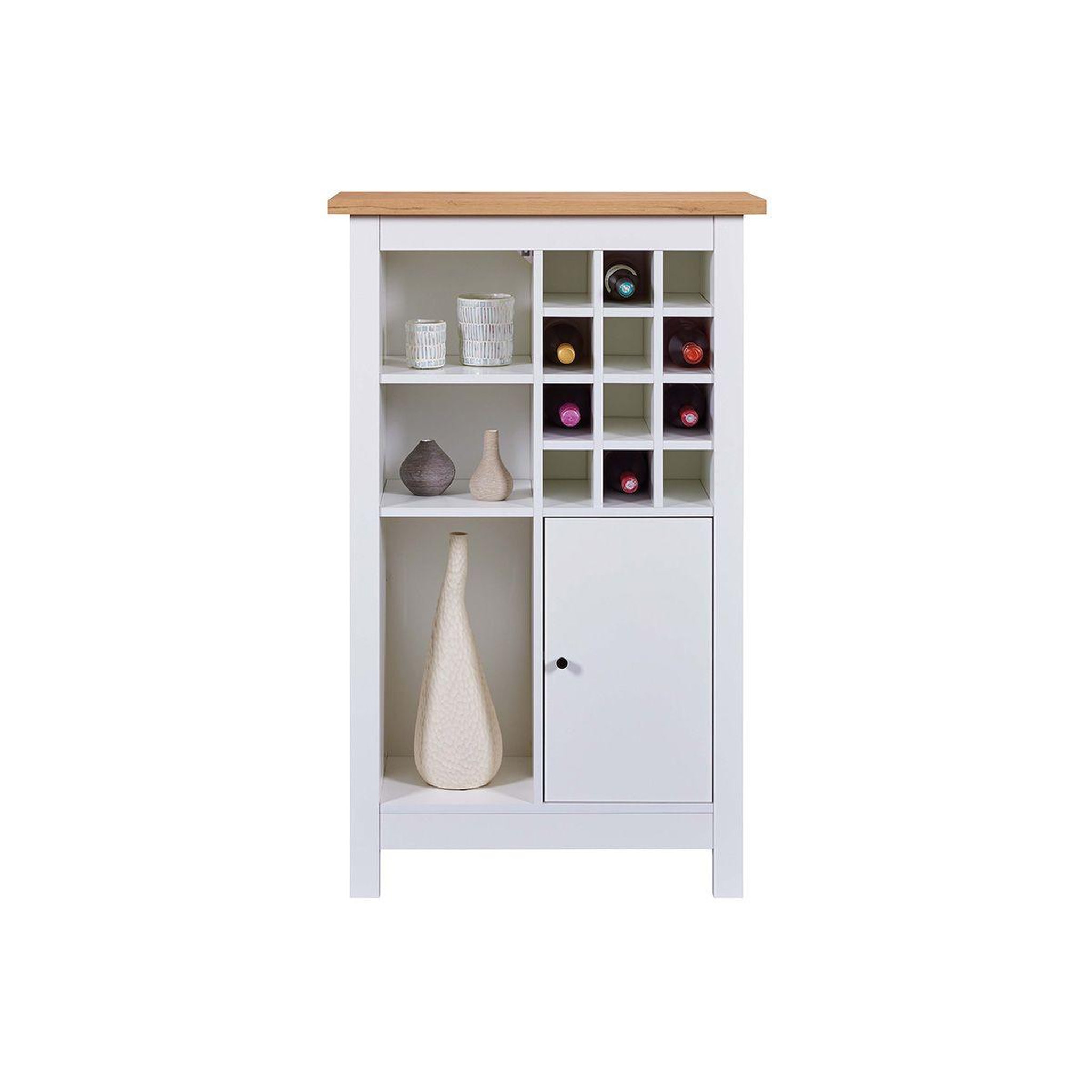 Voir la diapositive 4 : INTERLINK Buffet avec range-bouteilles  nichole  124cm blanc