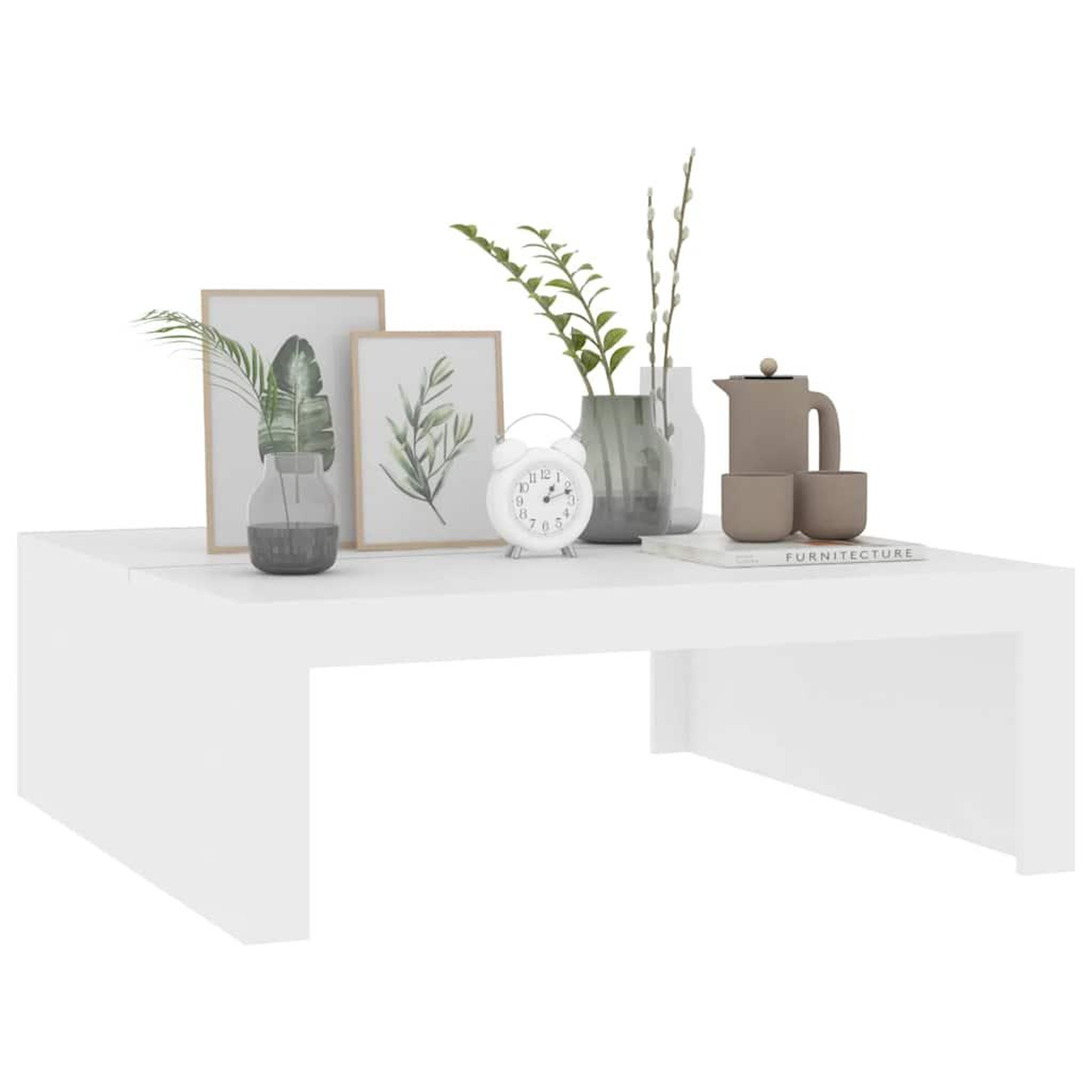 Voir la diapositive 4 : VIDAXL Table basse blanc 100x100x35 cm bois d'ingenierie