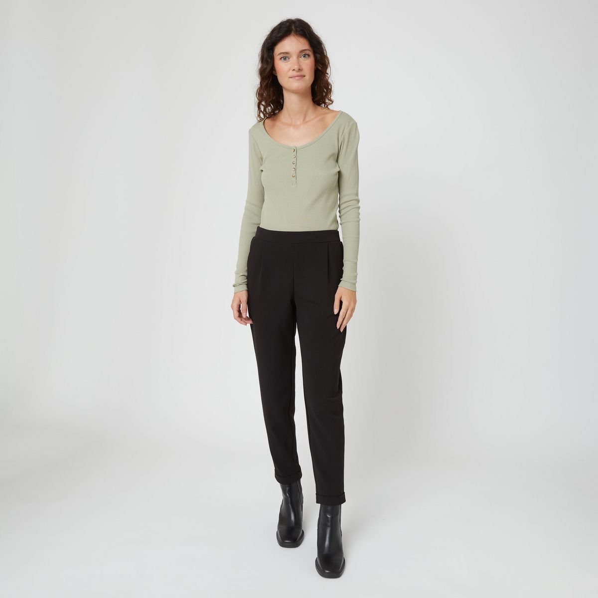 INEXTENSO Pantalon noir femme