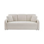 Voir la diapositive 4 : SWEEEK Canapé 3 places cosy rond. tissu bouclettes blanches. Milano. L 210 x P 85 x H 85cm