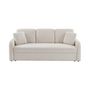 Voir la diapositive 4 : SWEEEK Canapé 3 places cosy rond. tissu bouclettes blanches. Milano. L 210 x P 85 x H 85cm