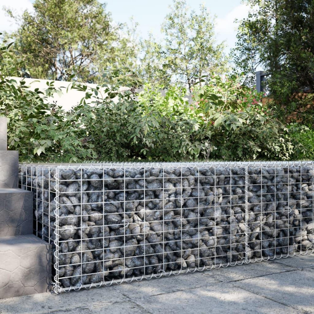 VIDAXL Panier gabion avec couvercle 100x100x50 cm fer galvanise