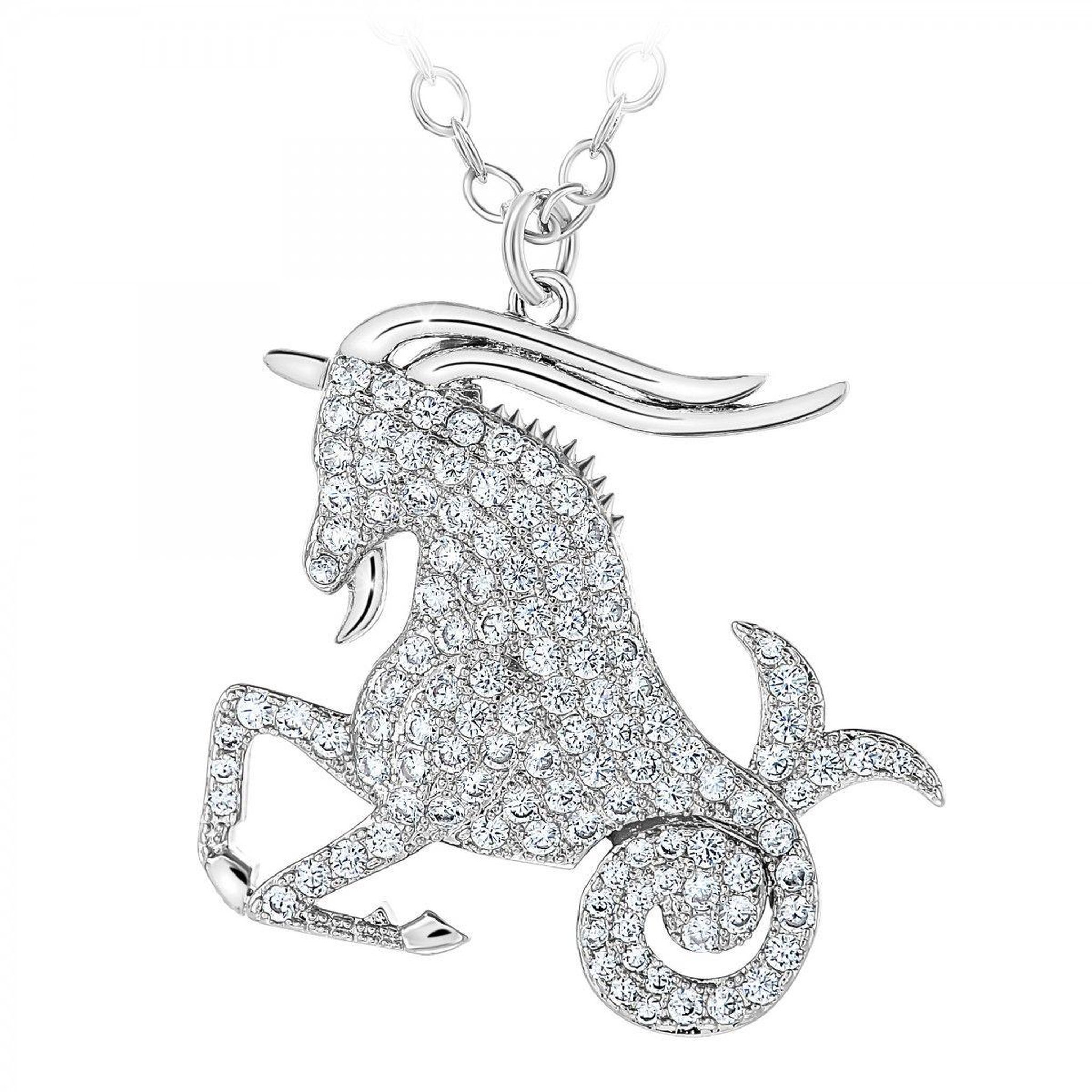 SC CRYSTAL Collier signe astrologique capricorne orné de Cristaux scintillants par SC Crystal