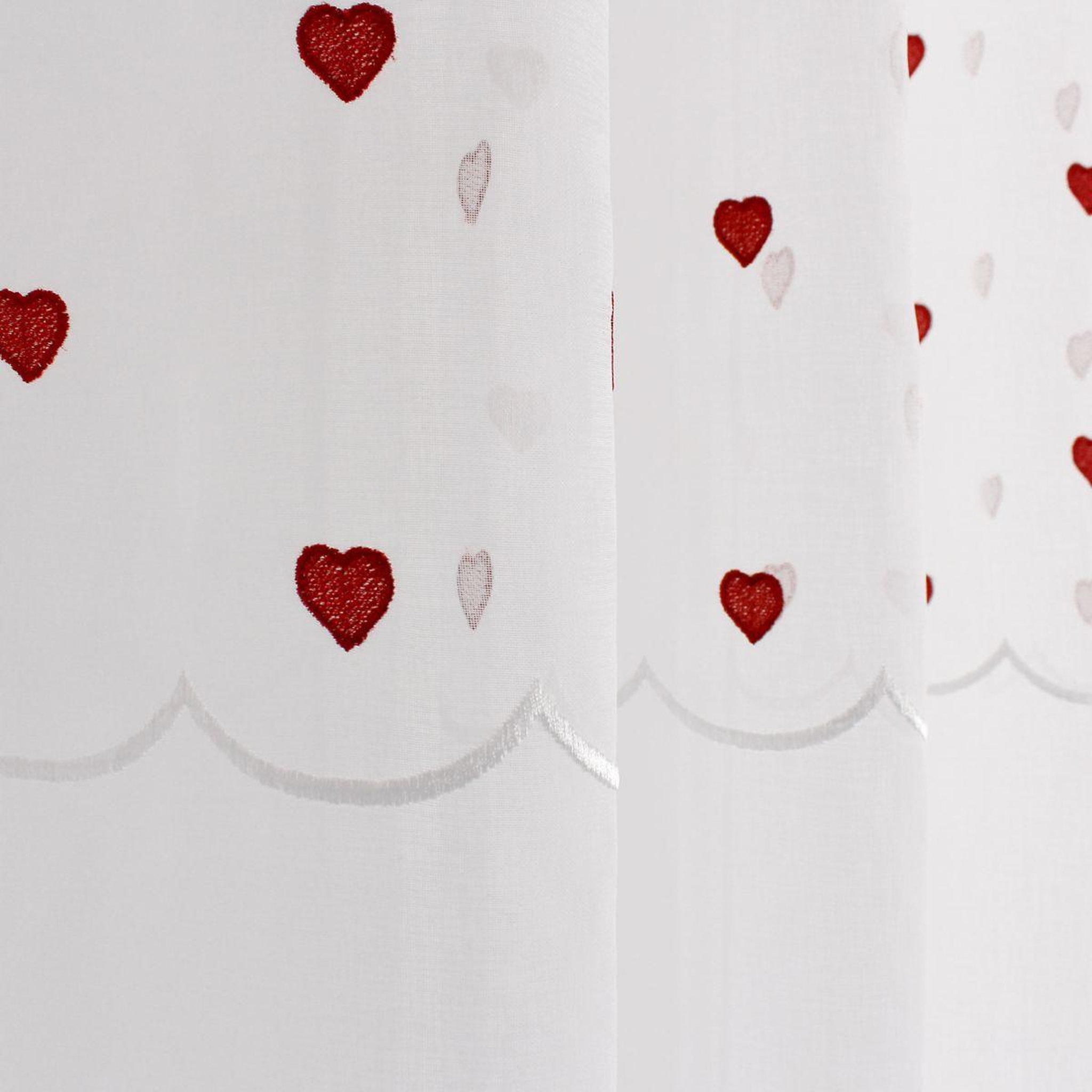 Voir la diapositive 2 : ENJOY HOME Rideau voilage à motif  cœur  140x240cm rouge