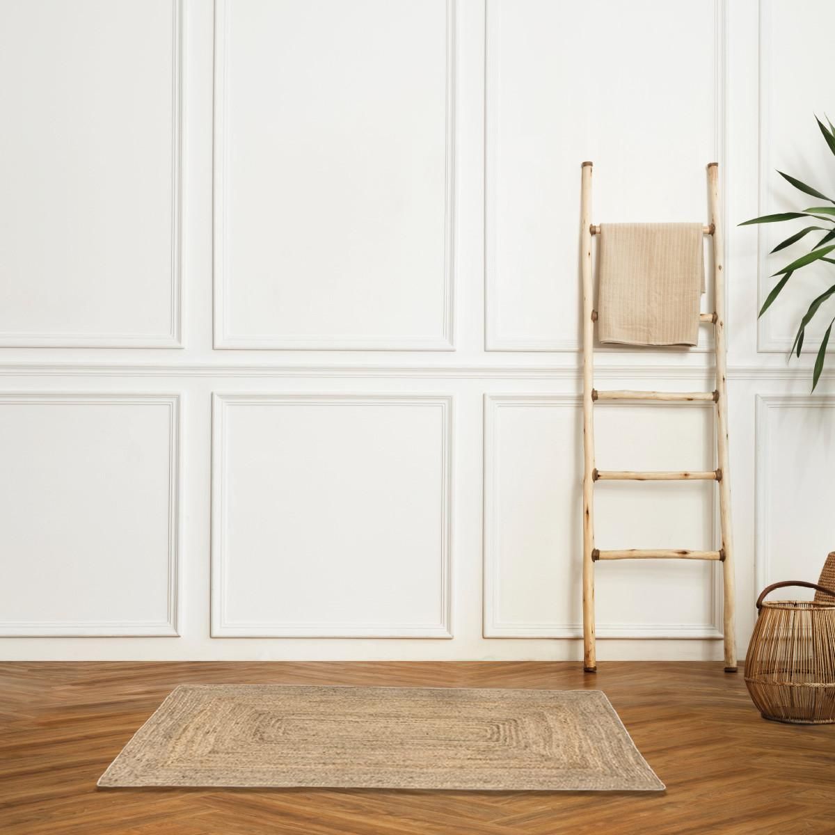 FUTURE HOME Tapis déco rectangle en jute