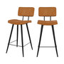 Voir la diapositive 1 : Rendez vous déco Lot de 2 chaises pour îlot central 66 cm en cuir synthétique camel-Texas