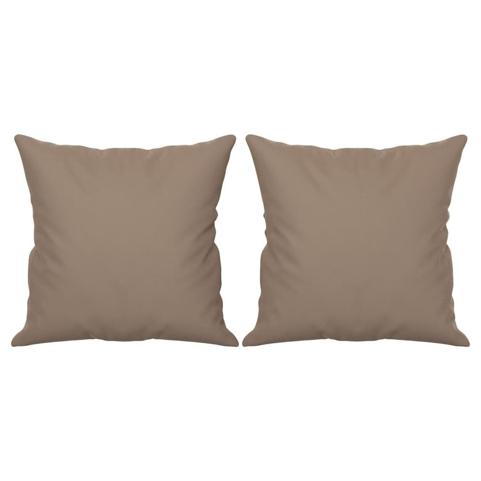 Voir la diapositive 2 : VIDAXL Coussins decoratifs lot de 2 Taupe 40x40 cm Tissu microfibre