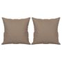 Voir la diapositive 2 : VIDAXL Coussins decoratifs lot de 2 Taupe 40x40 cm Tissu microfibre