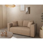 BEST MOBILIER Topaze - canapé droit 2 places en simili. Coloris disponibles : Orange, Beige, Noir, Marron