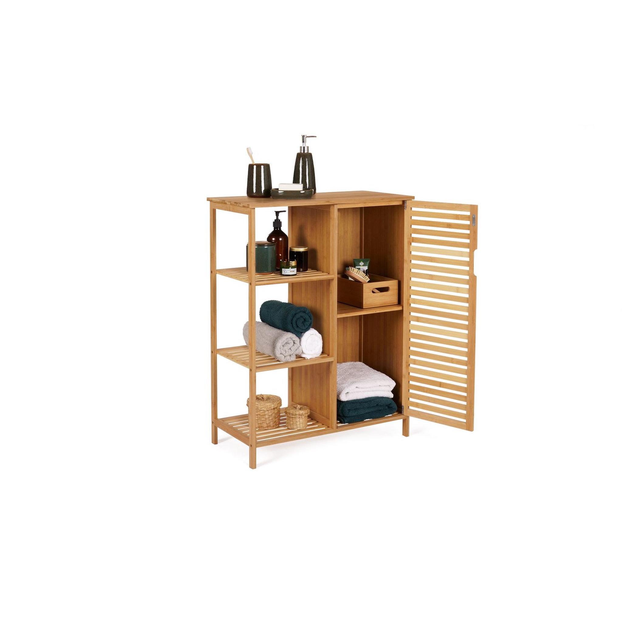 Voir la diapositive 2 : Meuble de salle de bain 3 niche 1 porte L66 cm MIA