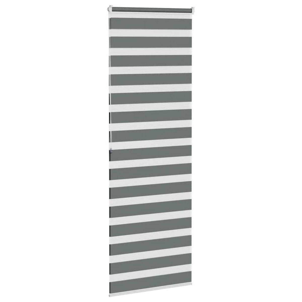 VIDAXL Store zebre gris fonce largeur du tissu 75,9 cm polyester