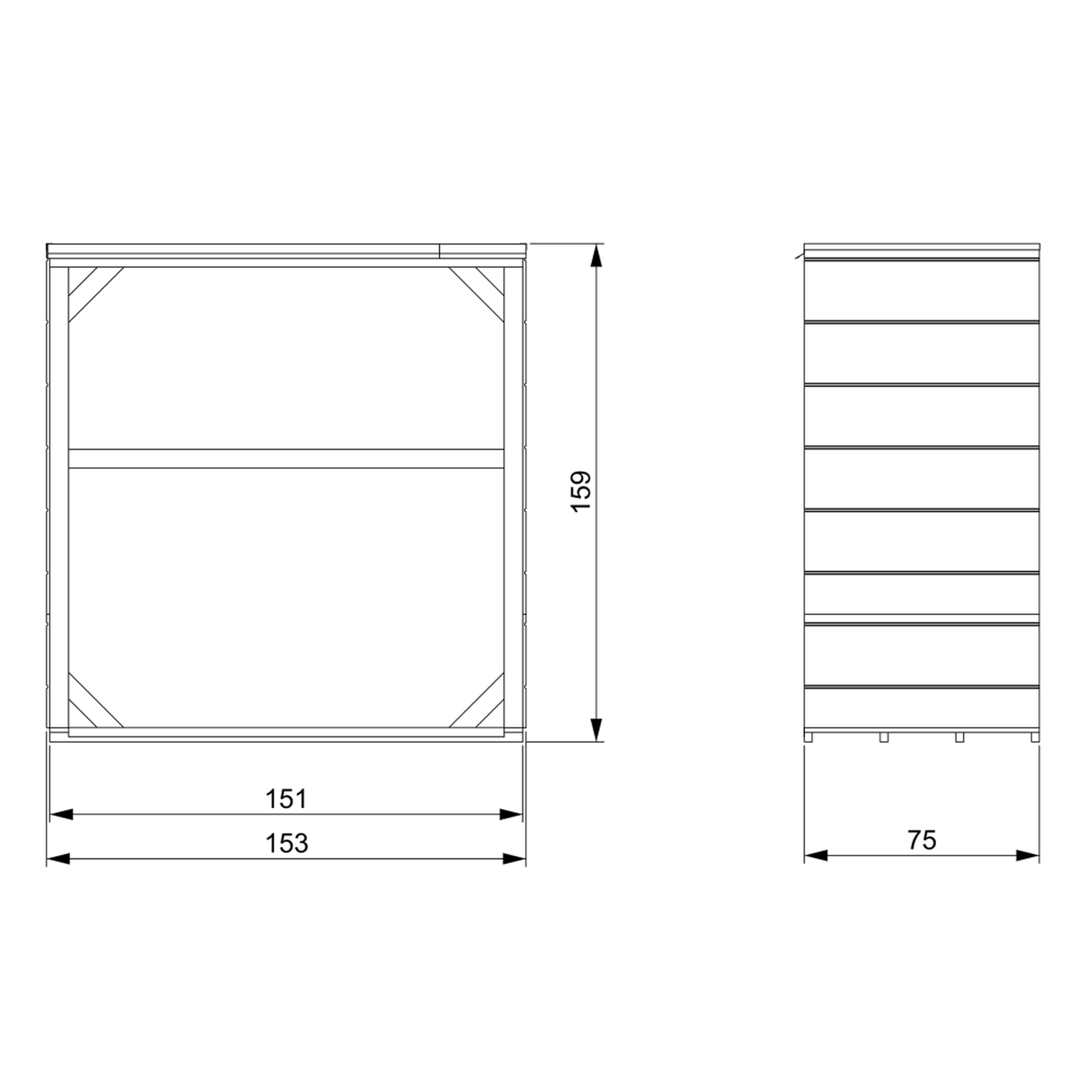 Voir la diapositive 4 : TIMBELA Abri à bûches, bois extérieur 1,14 m² Abri à bois extérieur M980-1