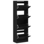 Voir la diapositive 5 : VIDAXL Armoire a chaussures 4 tiroirs rabattables noir 60x34x187,5 cm