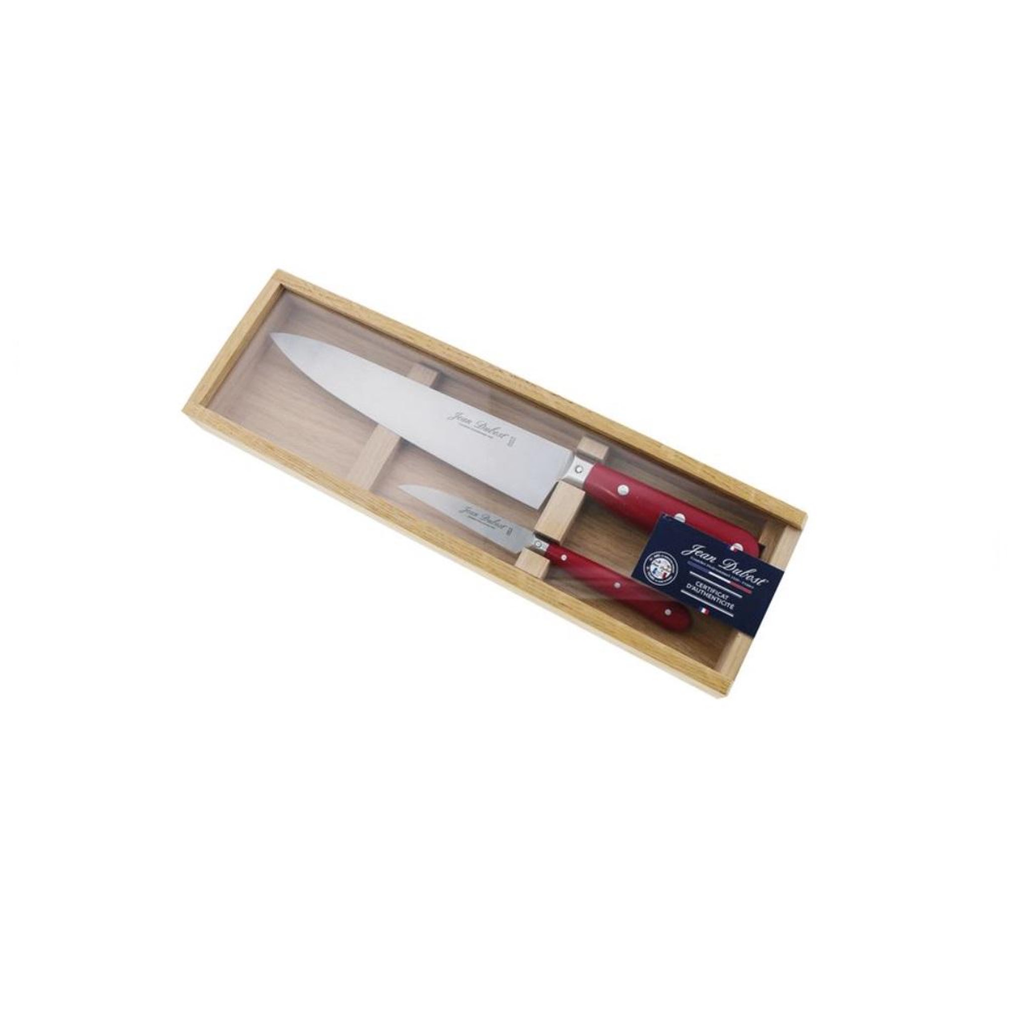 Voir la diapositive 2 : Jean dubost Coffret 2 couteaux de cuisine rouge - c000a5p0p69048