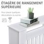 Voir la diapositive 4 : HOMCOM Cache-radiateur design panneau cabinet 112L x 19l x 81H cm MDF blanc