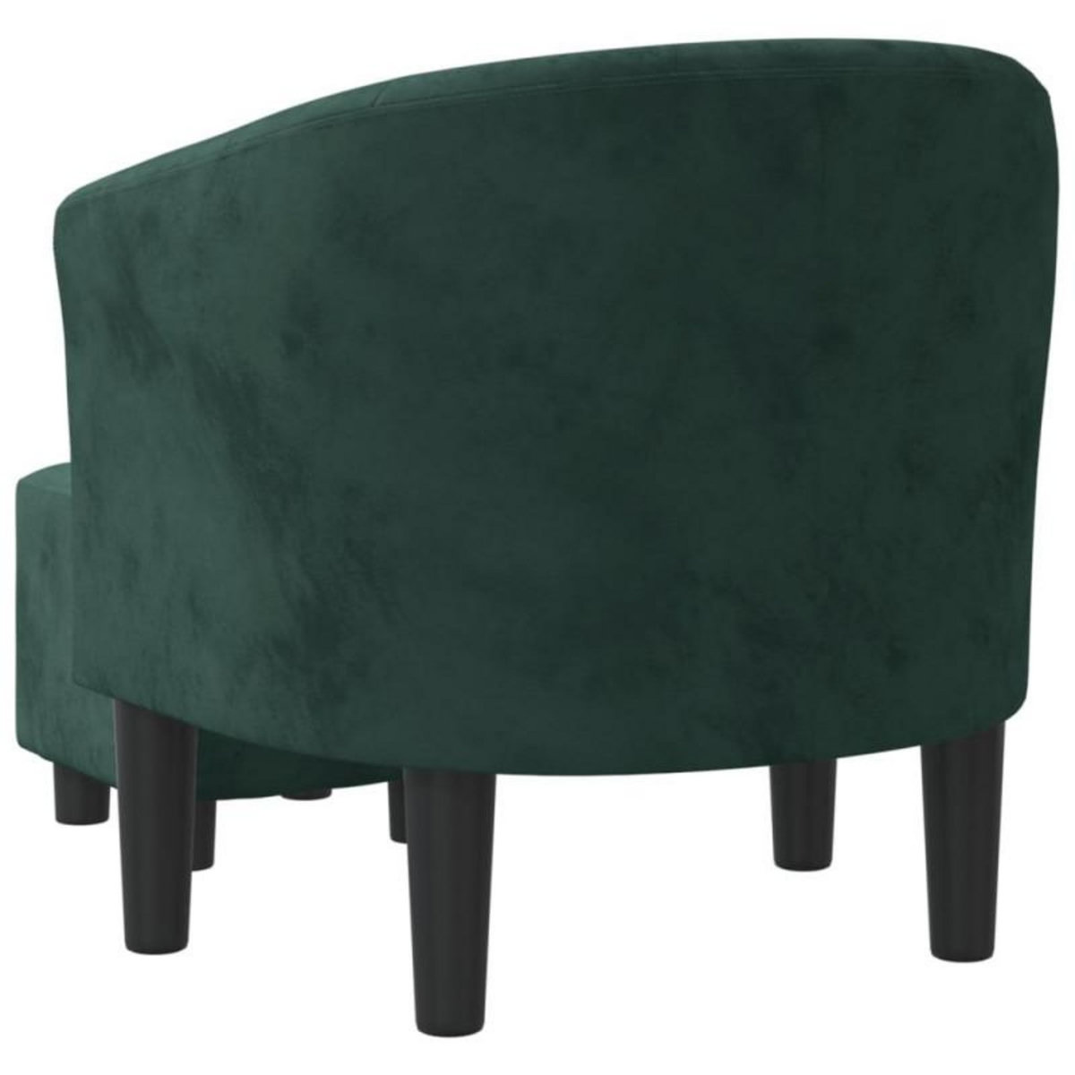 VIDAXL Fauteuil avec repose pied vert foncé velours
