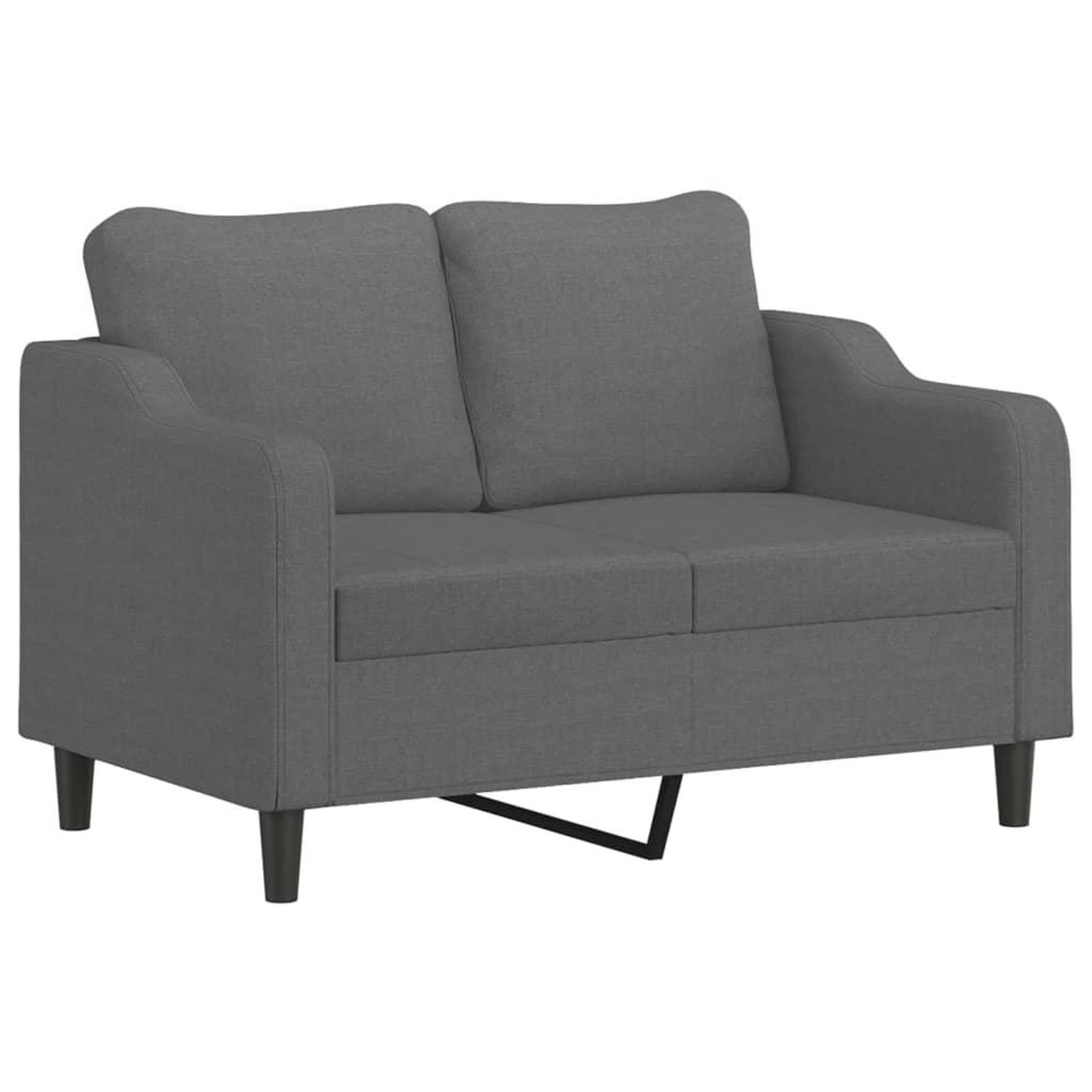 Voir la diapositive 3 : VIDAXL Ensemble de canapes 2 pcs coussins gris fonce tissu