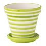 Voir la diapositive 1 : Paris Prix Pot Avec Soucoupe en Céramique  Granada Rayure  27cm Vert