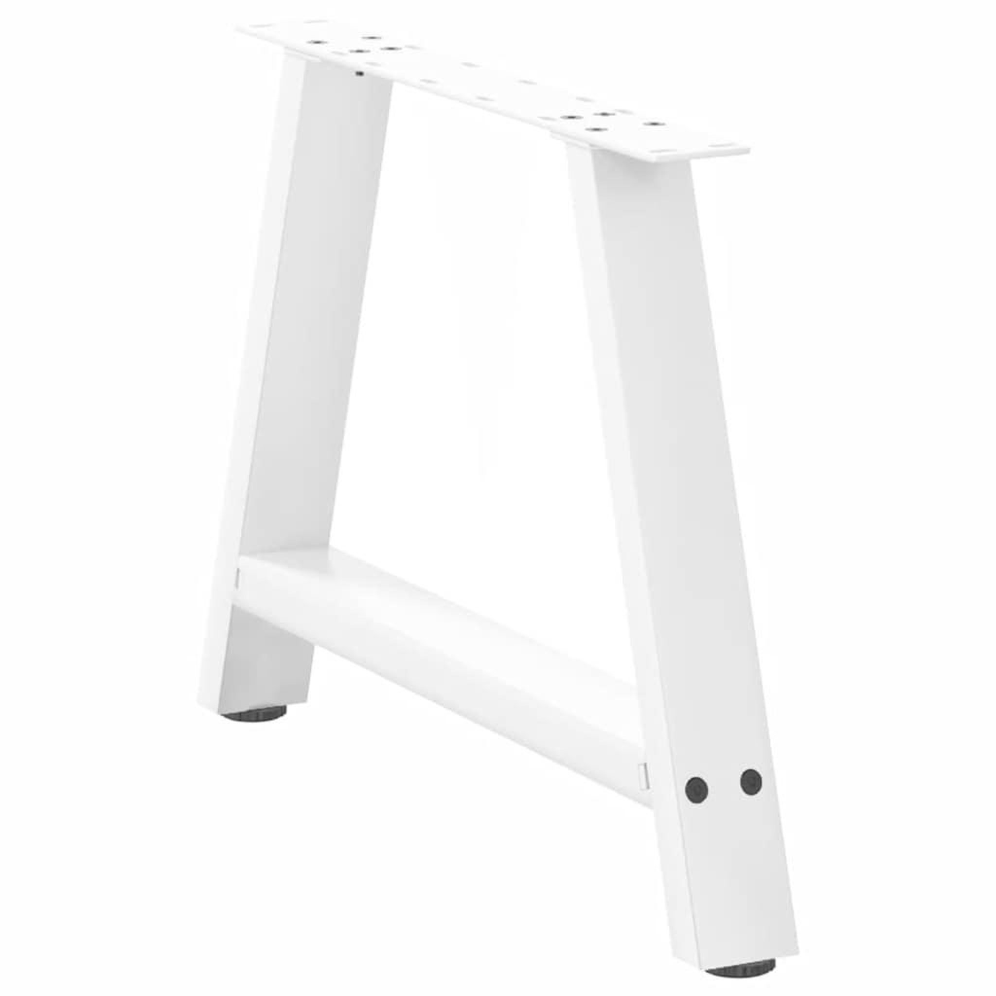 Voir la diapositive 4 : VIDAXL Pieds de table basse forme de A 2 pcs blanc 70x(42-43) cm acier