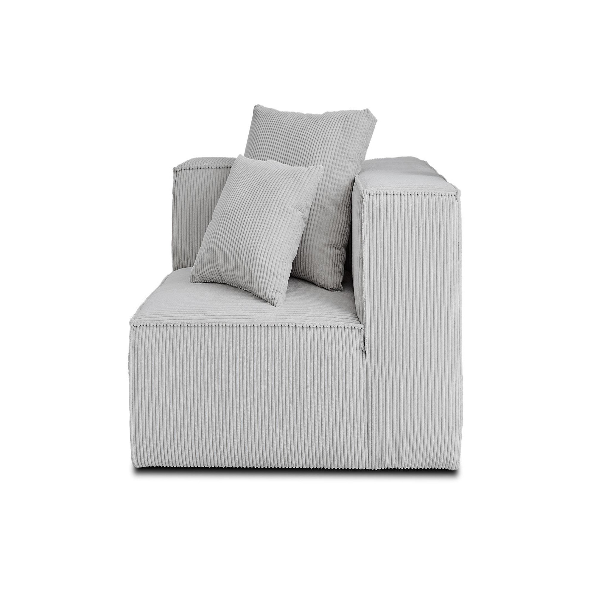 Voir la diapositive 5 : LISA DESIGN Colombine - module d'assise d'angle réversible - en velours côtelé