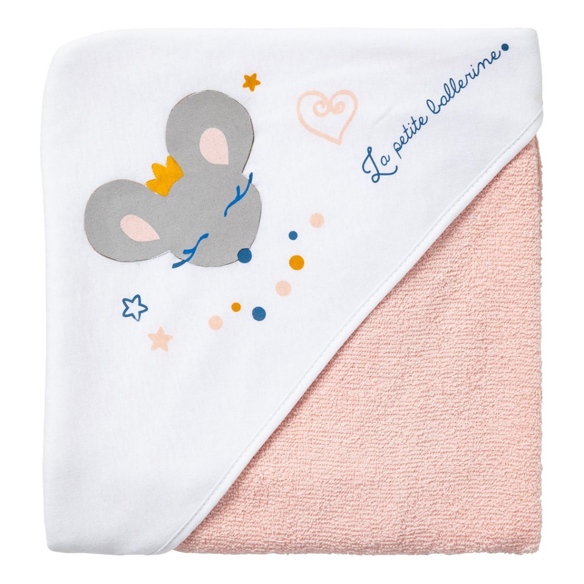 Babycalin Cape de bain bébé avec capuche 80x80cm Ballerine