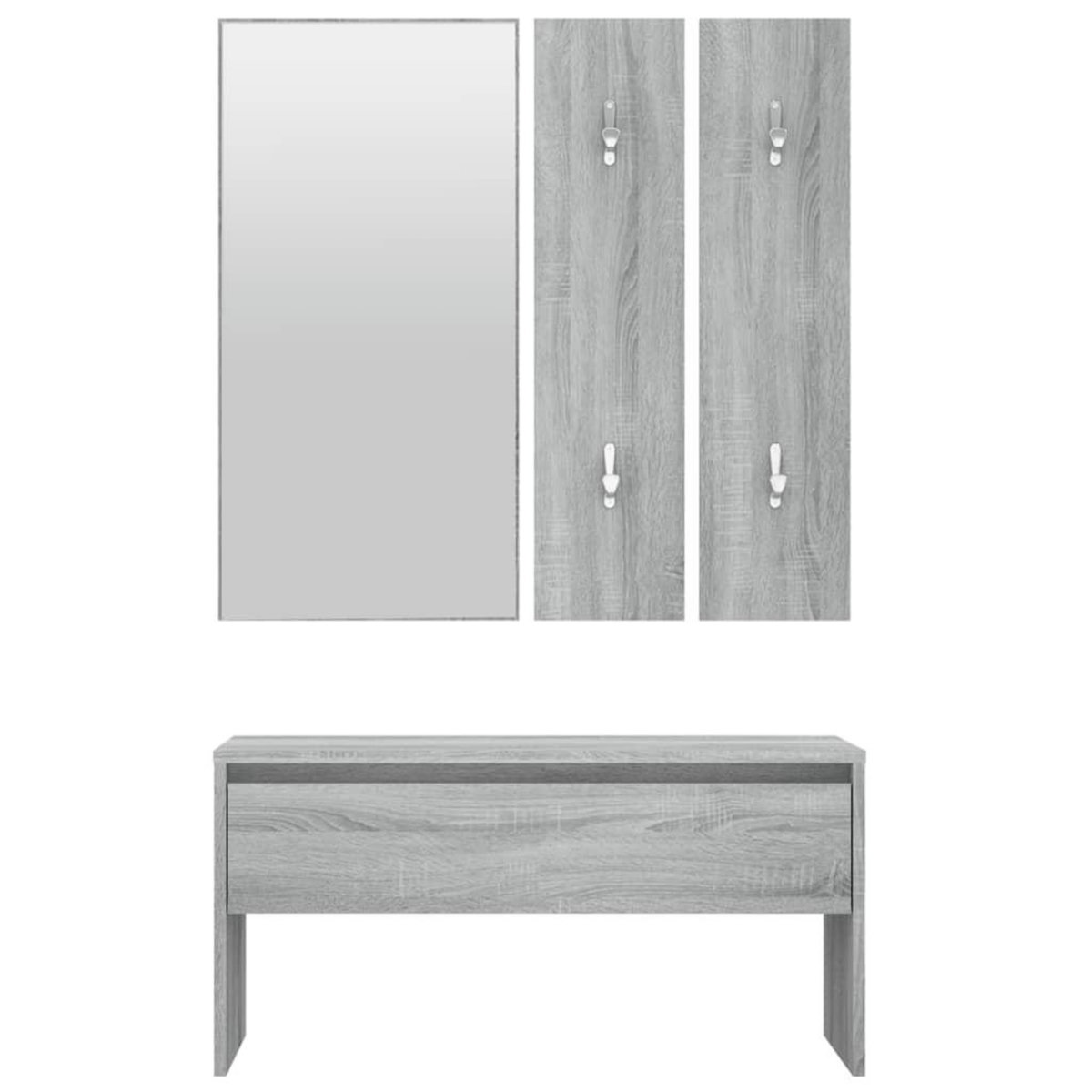 VIDAXL Ensemble de meubles de couloir Sonoma gris Bois d'ingenierie