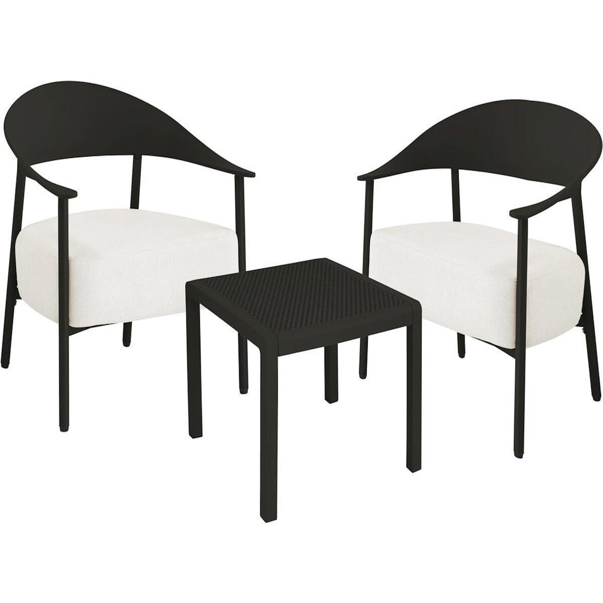 Habitat et Jardin Salon de jardin en métal et plastique  Céora  - 2 places - Noir