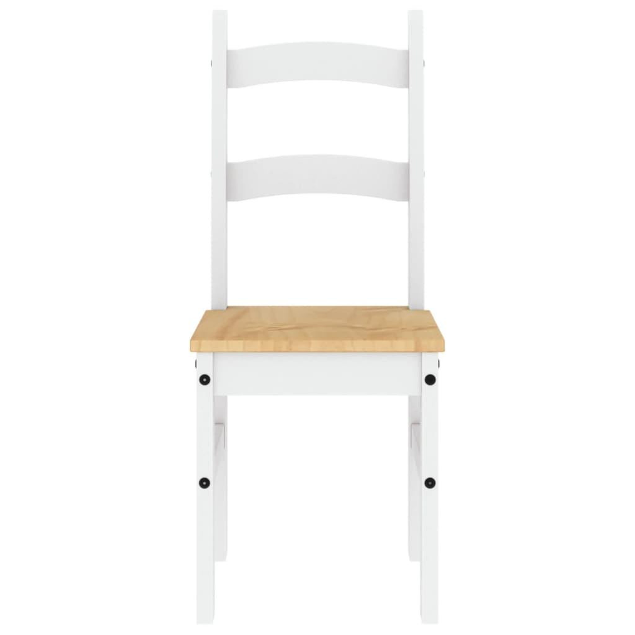 Voir la diapositive 4 : VIDAXL Chaises a manger lot de 2 blanc 40x46x99 cm bois massif de pin
