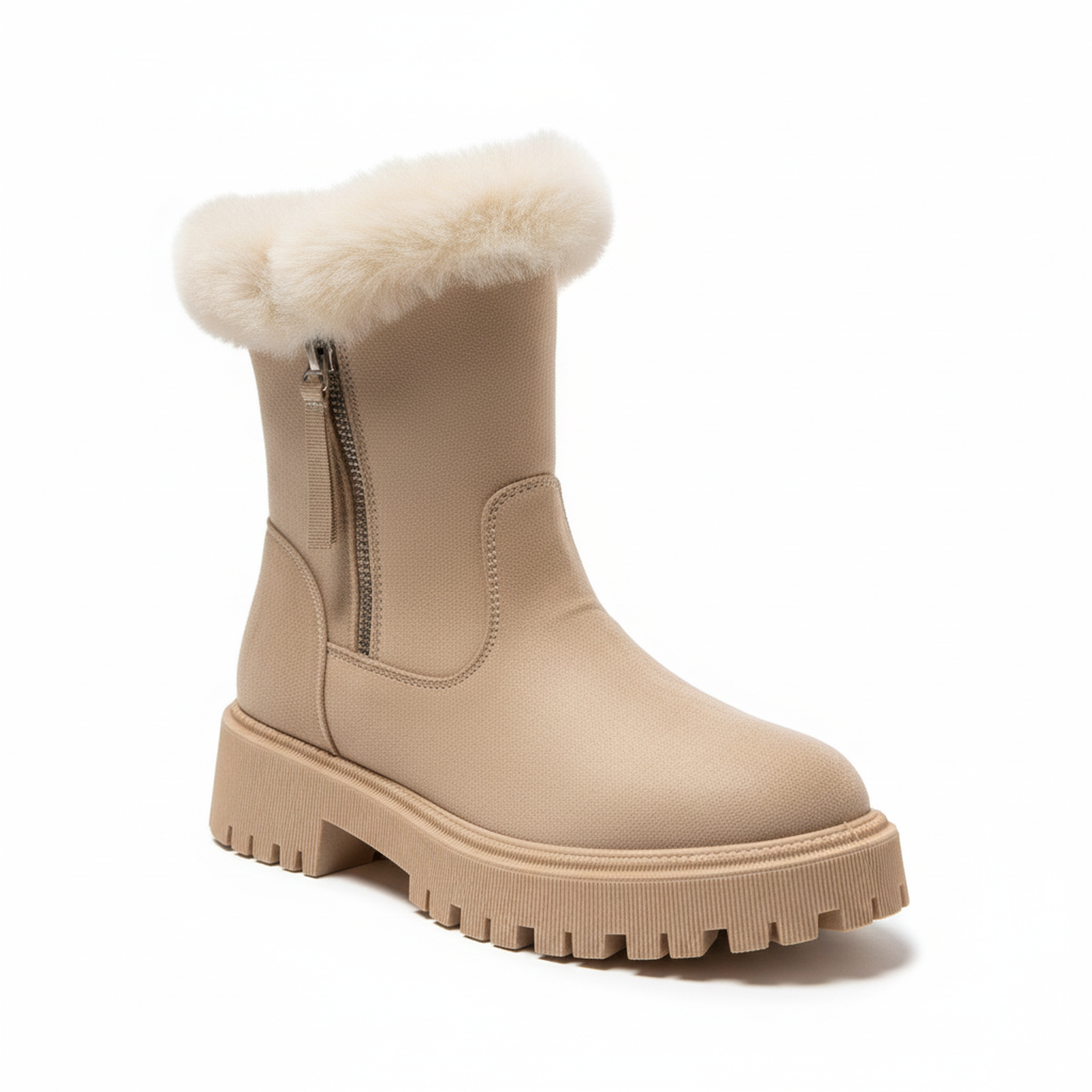 Voir la diapositive 1 : OZABI Ozabi bottines fourrées femme suédine zippée semelle crantée