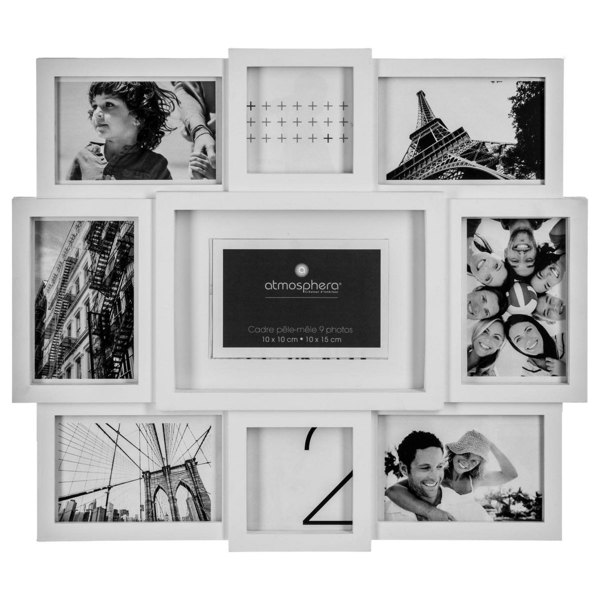 ATMOSPHERA Pêle-mêle 9 Photos Olly - 49 x 43 cm - Blanc