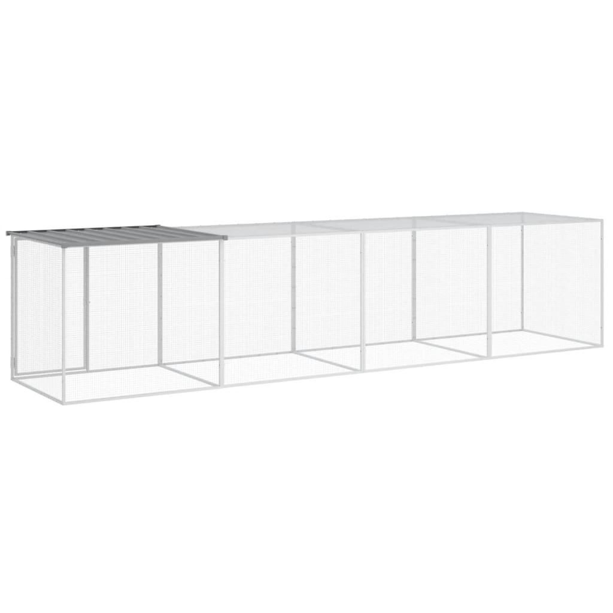 Voir la diapositive 5 : VIDAXL Poulailler avec toit gris clair 403x98x90 cm acier galvanise