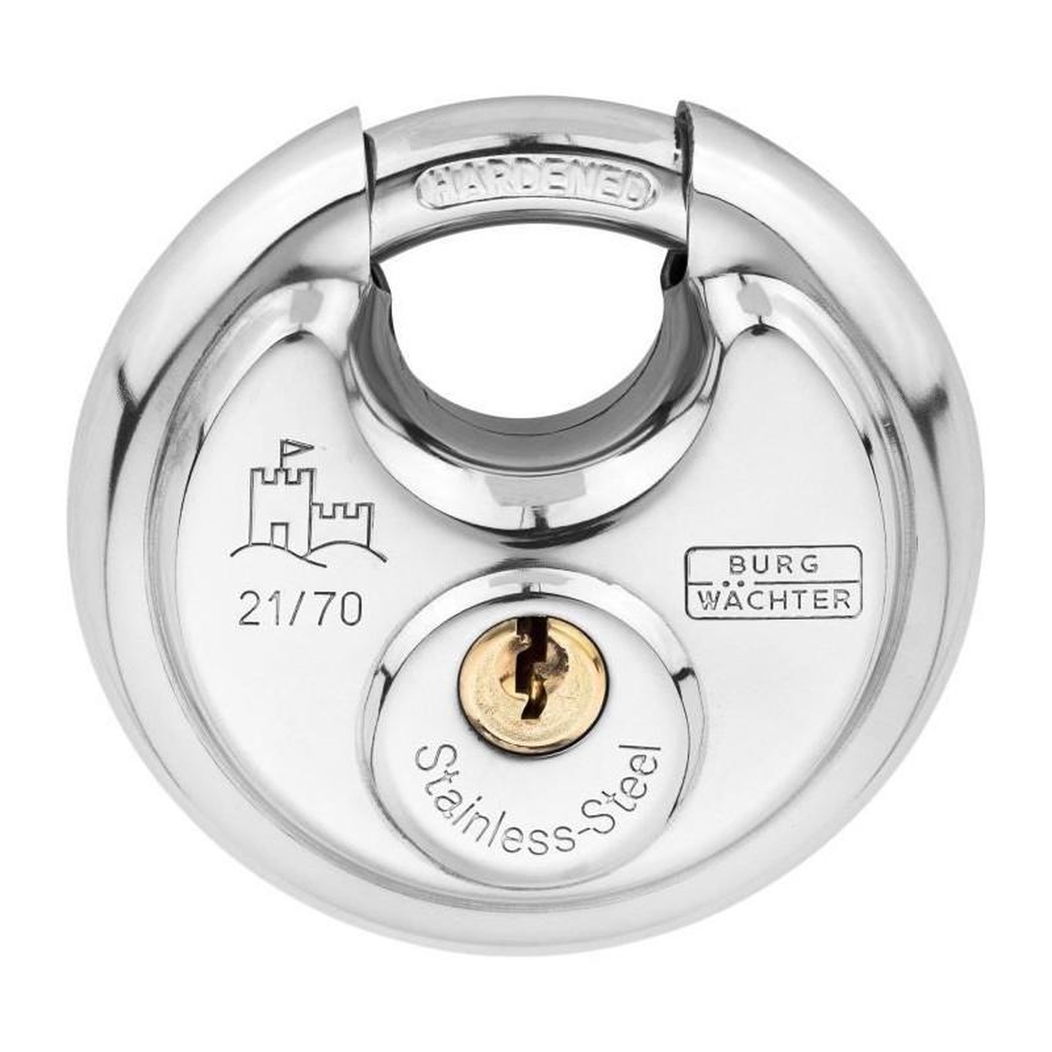 BURG WACHTER Cadenas cylindrique - BURG WACHTER - 21 70 SB - Acier inoxydable 70 mm, ouverture a clé