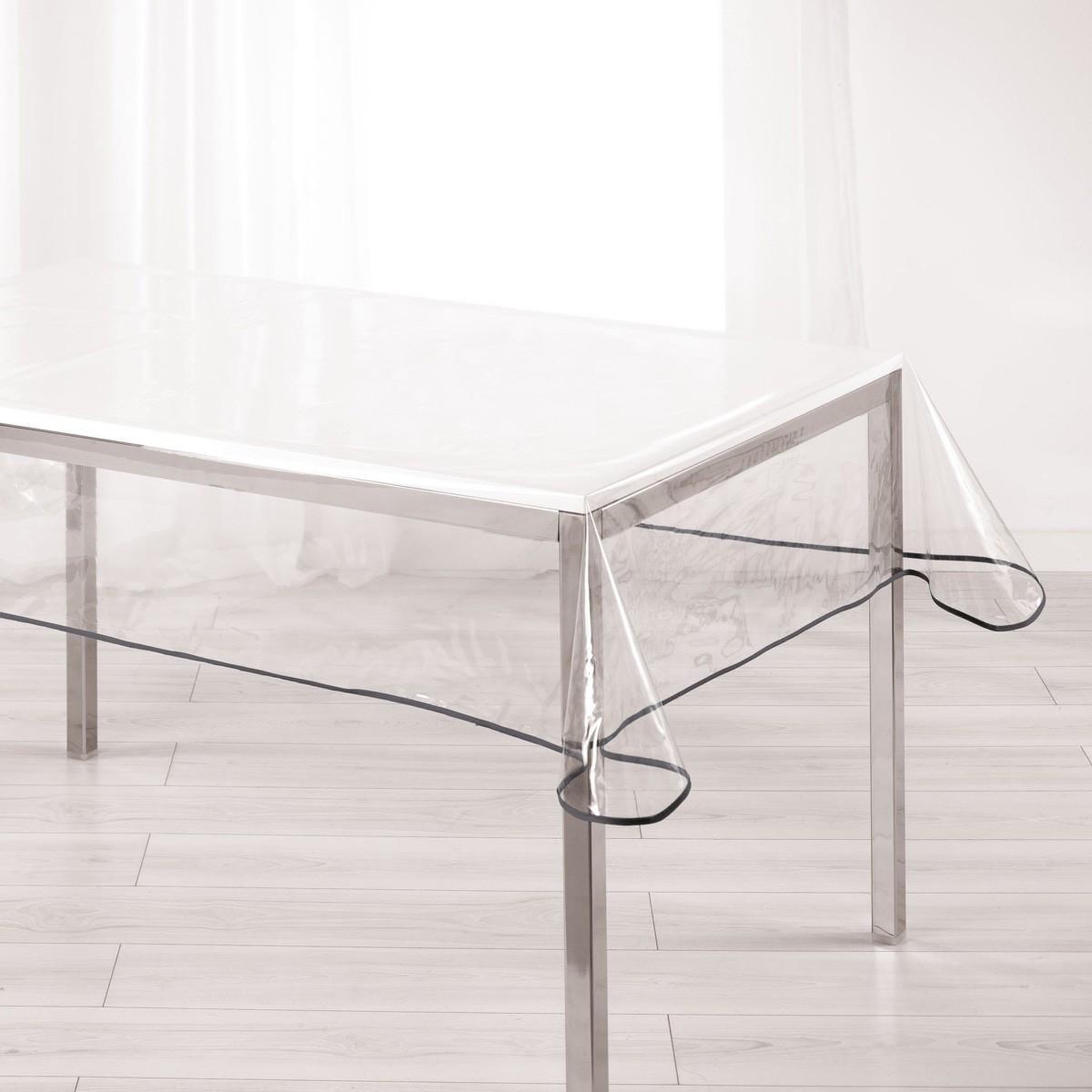 Douceur d'Intérieur Nappe cristal  garden  140x240cm transparent & gris