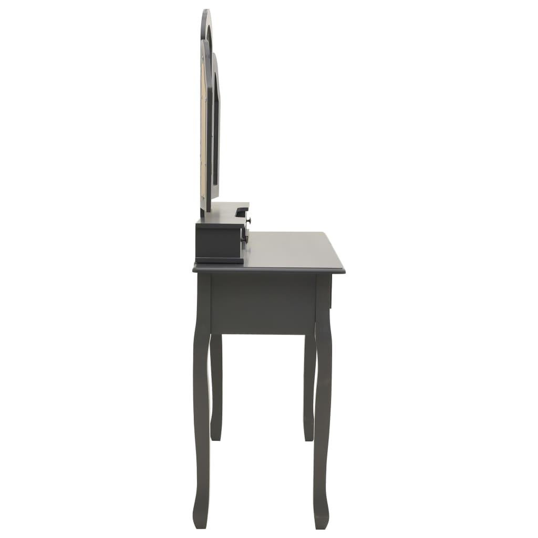 Voir la diapositive 5 : VIDAXL Ensemble de coiffeuse avec tabouret Gris 100x40x146cm Paulownia