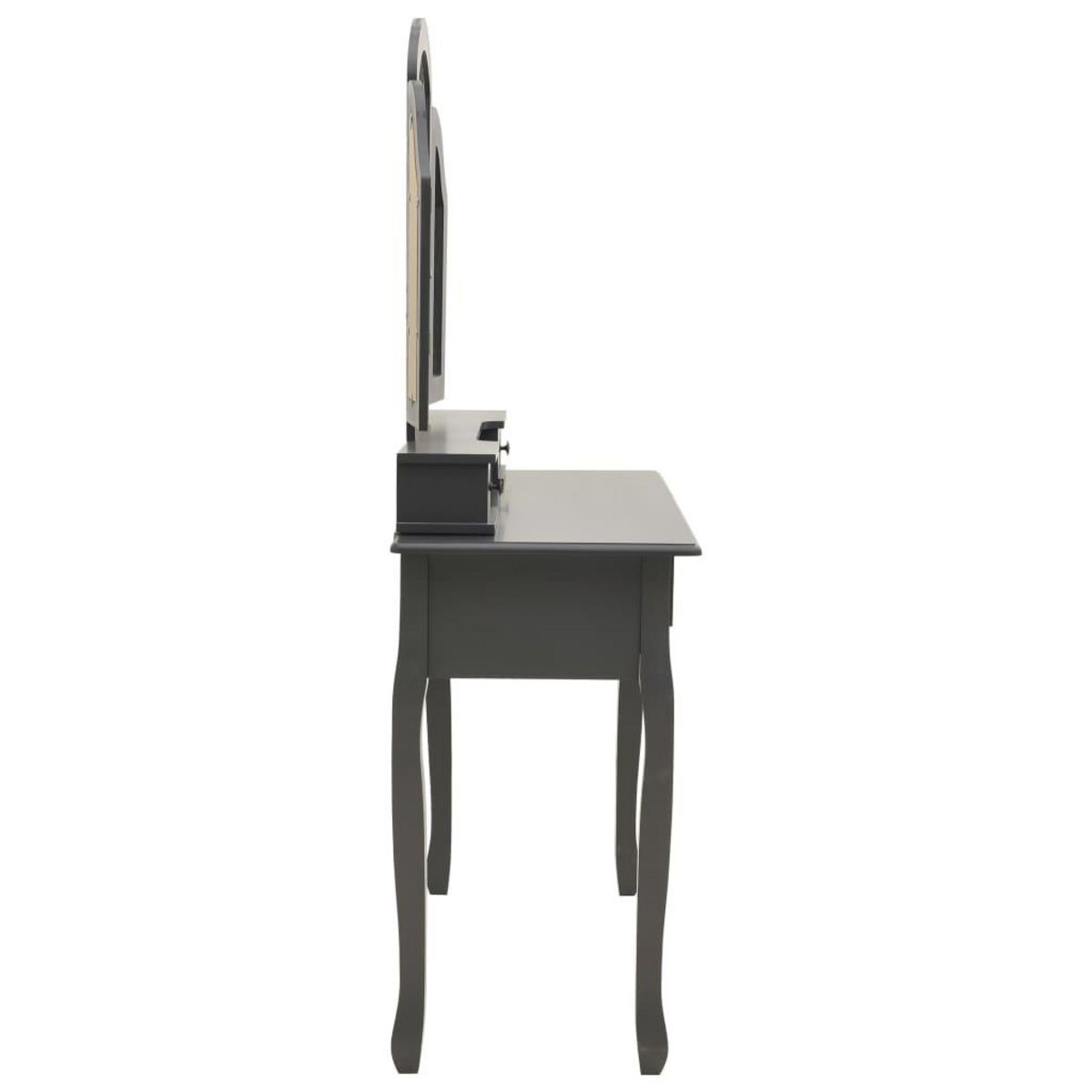 VIDAXL Ensemble de coiffeuse avec tabouret Gris 100x40x146cm Paulownia