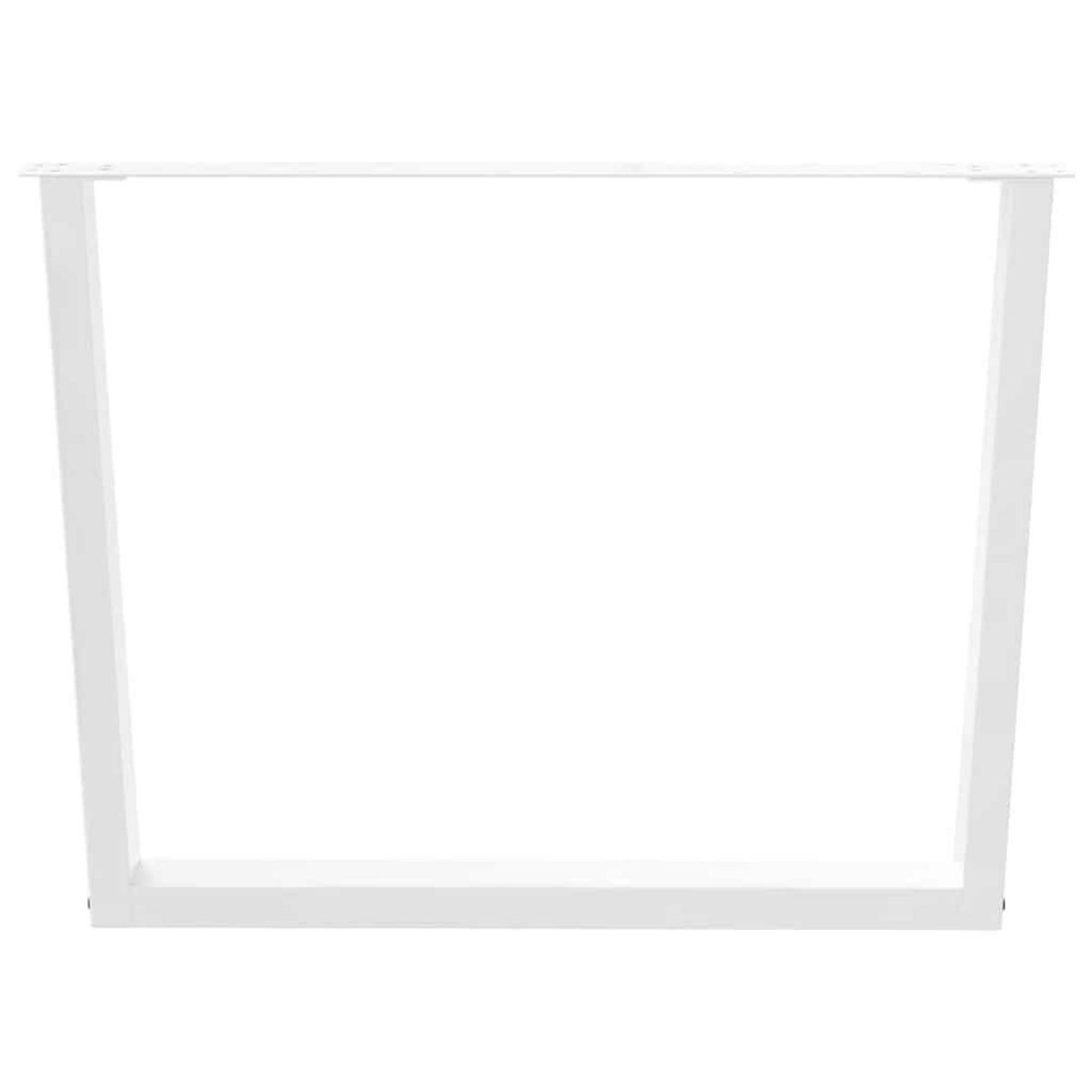 VIDAXL Pieds de table a manger forme de V 3 pcs blanc 100x(72-73,3) cm
