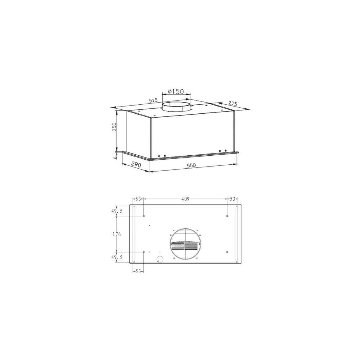 Airlux Hotte encastrable AHGG55BK Contrôle par geste