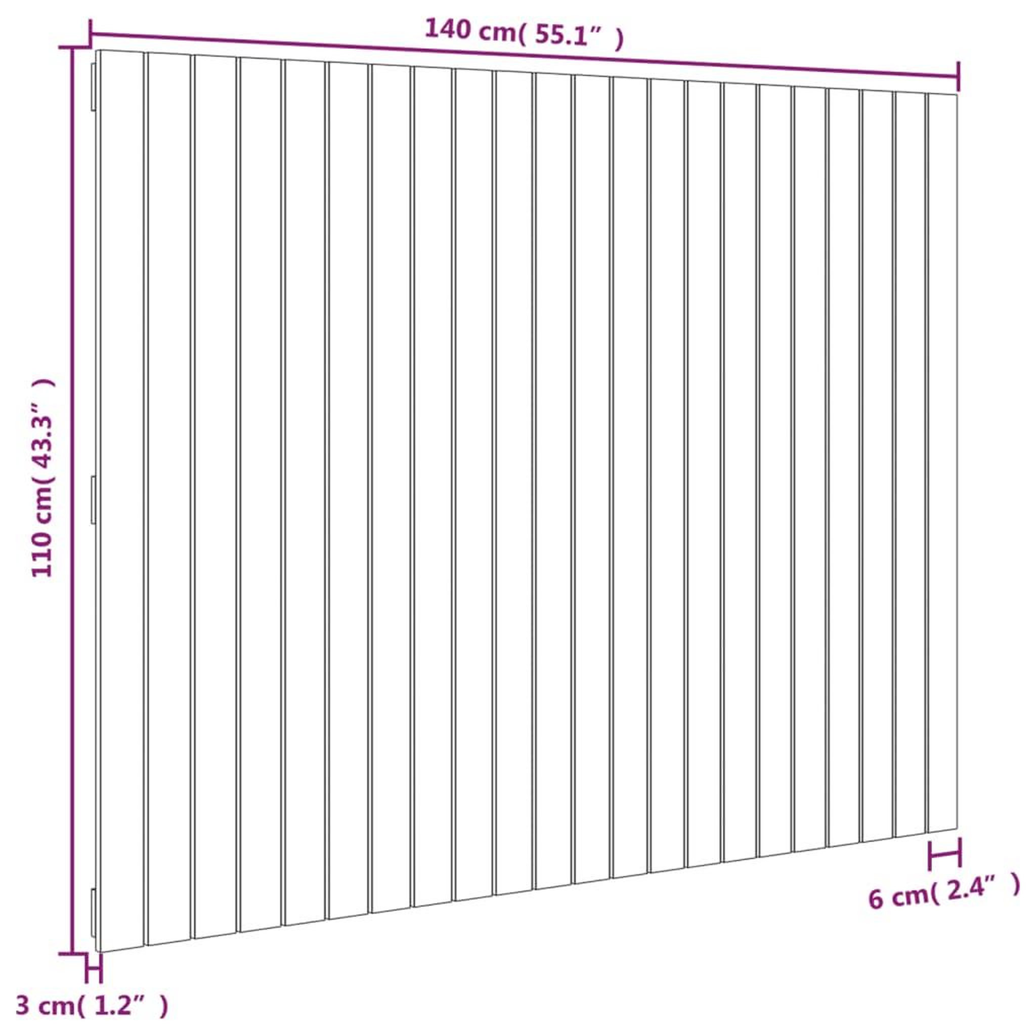 Voir la diapositive 6 : VIDAXL Tete de lit murale Blanc 140x3x110 cm Bois massif de pin